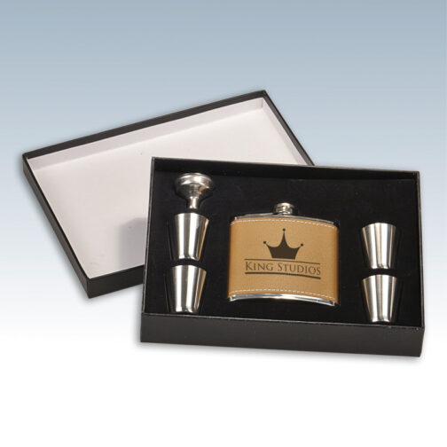 6 oz Stainless Steel Flask Gift Sets - Image 3