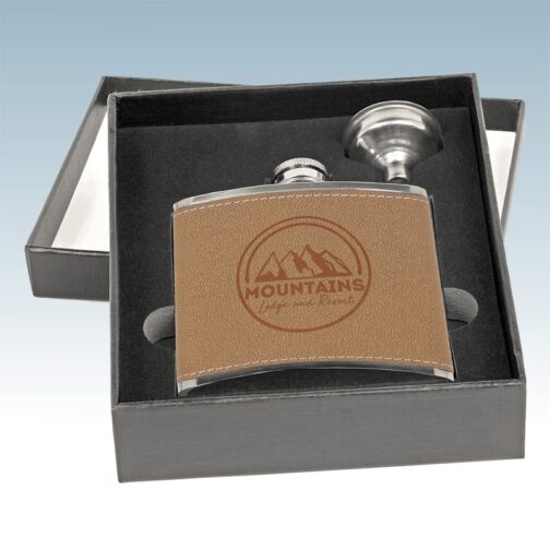 6 oz Stainless Steel Flask with Gift Box - Image 3