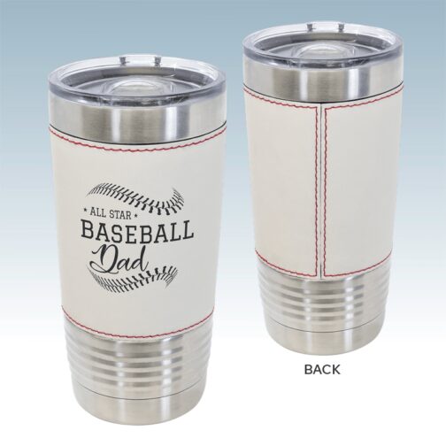 Baseball Leatherette 20 oz. Tumbler with Slider Lid