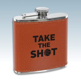 Basketball Leatherette 6 oz. Flask