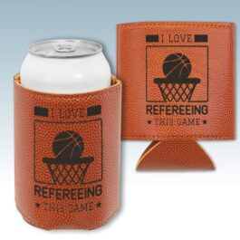 Basketball Leatherette 3 3/4″ Beverage Holder