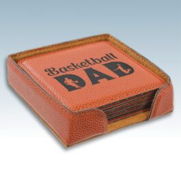 Basketball Square Leatherette 6-Coaster Set