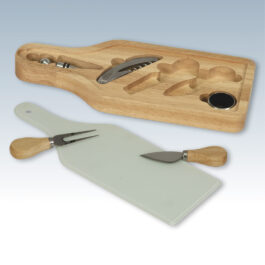 Cheese & Wine Tool Set with Glass Cutting Board