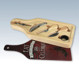 Cheese & Wine Tool Set with Glass Cutting Board