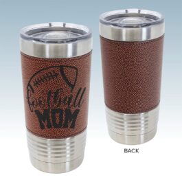 Football Leatherette 20 oz. Tumbler with Slider Lid