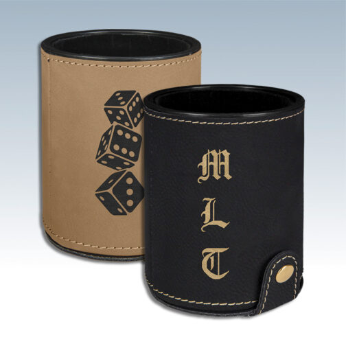 Leatherette Dice Cup with 5 Dice - Image 2