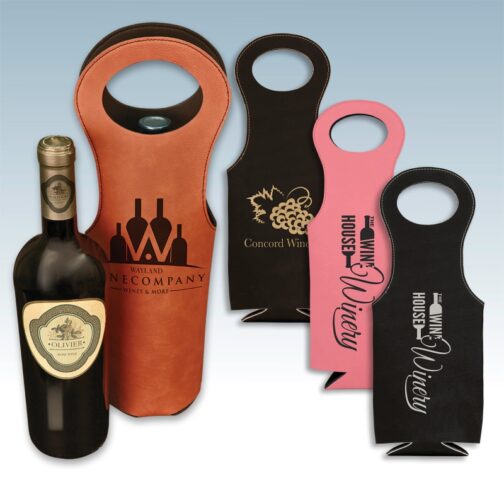 Leatherette Wine Tote - Image 4