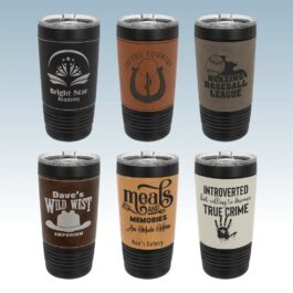 Leatherette 20 oz. Black Tumblers