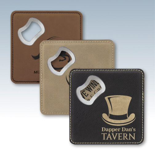 Leatherette Bottle Opener Coasters