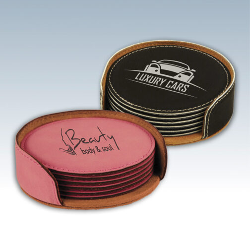 Leatherette Coaster Sets Round - Image 3