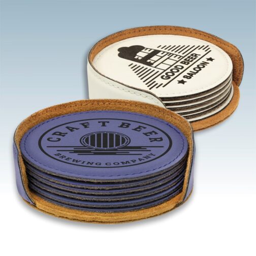 Leatherette Coaster Sets Round - Image 5