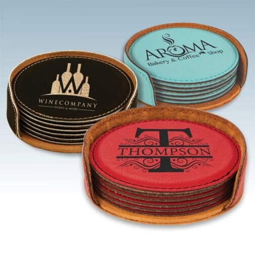 Leatherette Coaster Sets Round - Image 6