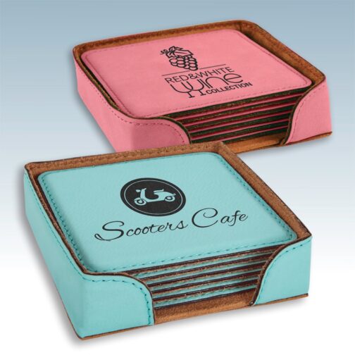 Leatherette Coaster Sets Square - Image 5