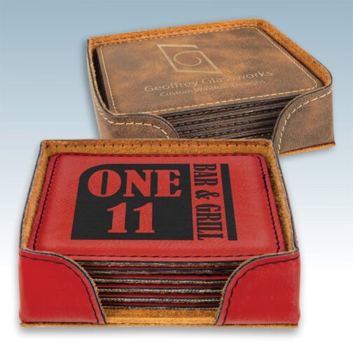 Leatherette Coaster Sets Square - Image 6