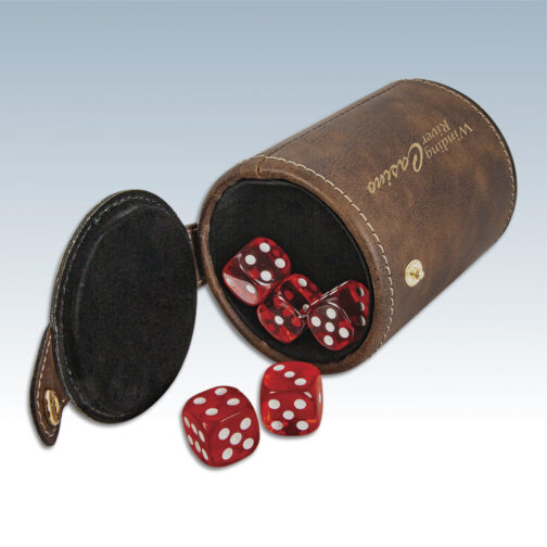 Leatherette Dice Cup with 5 Dice