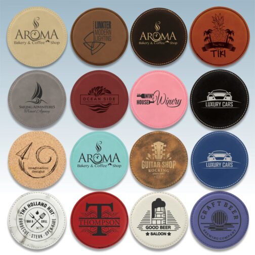 Leatherette Round Coasters - Image 2