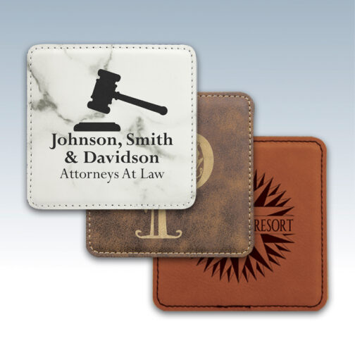 Leatherette Square Coasters - Image 2