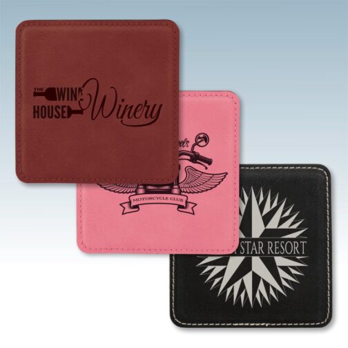 Leatherette Square Coasters - Image 5