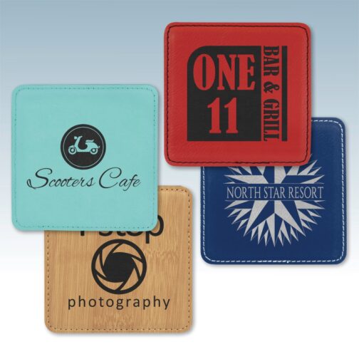 Leatherette Square Coasters - Image 6