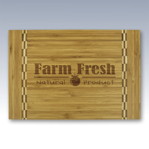 Medium Checker Rectangle Bamboo Cutting Board - Image 2