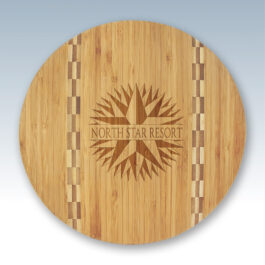 Medium Checker Round Bamboo Cutting Board