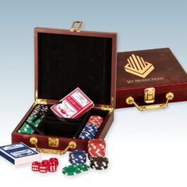 Rosewood Finish 100 Chip Poker Set