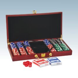 Rosewood Finish 300 Chip Poker Set