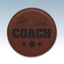 Round 4″ Football Leatherette Coaster