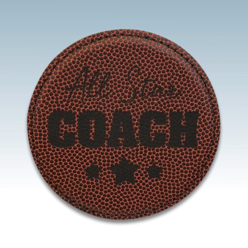 Round 4" Football Leatherette Coaster