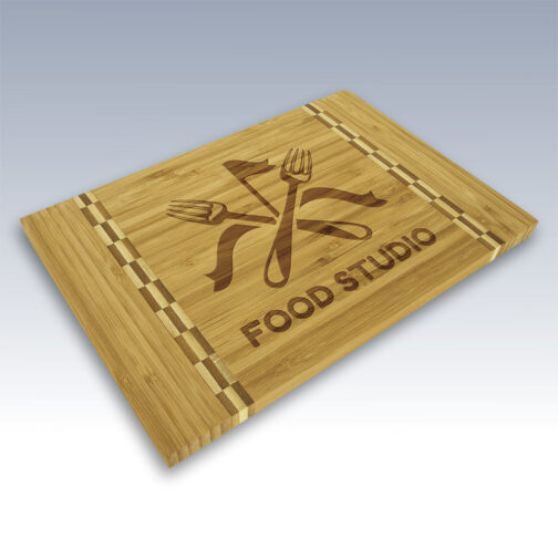 Small Checker Rectangle Bamboo Cutting Board