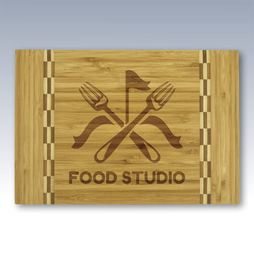 Small Checker Rectangle Bamboo Cutting Board - Image 2