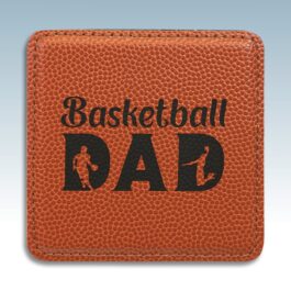 Square 4″x4″ Basketball Leatherette Coaster