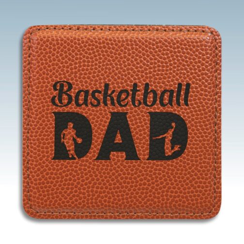 Square 4"x4" Basketball Leatherette Coaster