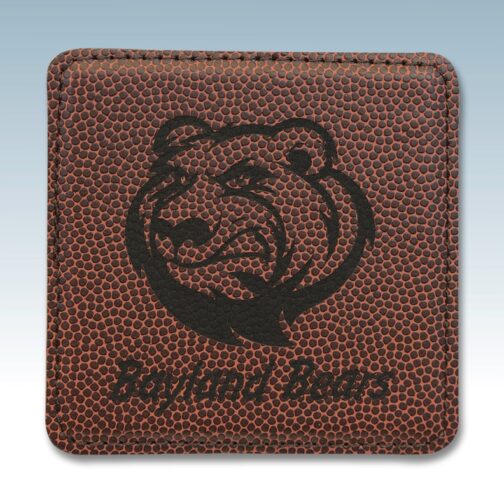 Square 4"x4" Football Leatherette Coaster