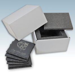 Square 4″x4″ Slate Coaster 6-Piece Set