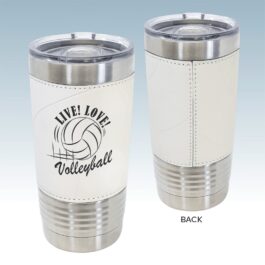 Volleyball Leatherette 20 oz. Tumbler with Slider Lid