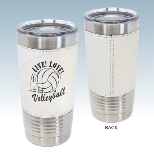 Volleyball Leatherette 20 oz. Tumbler with Slider Lid