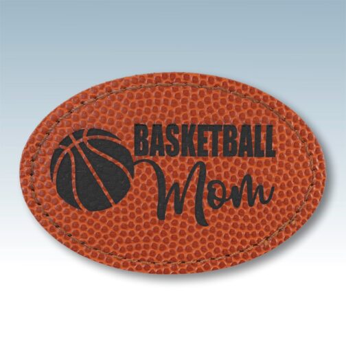 Basketball Leatherette Large Oval Patches