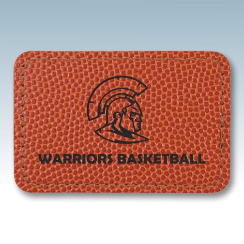 Basketball Leatherette Small Rectangle Patches