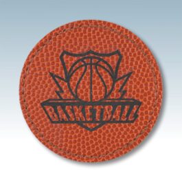 Basketball Leatherette Small Round Patches