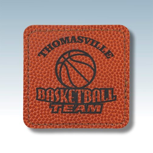 Basketball Leatherette Small Square Patches