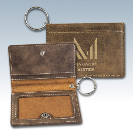 Leatherette ID Holder Keychains