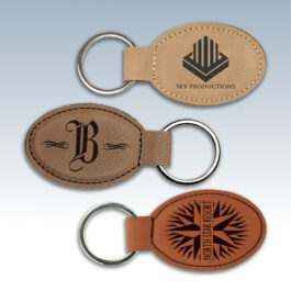 Leatherette Oval Keychains