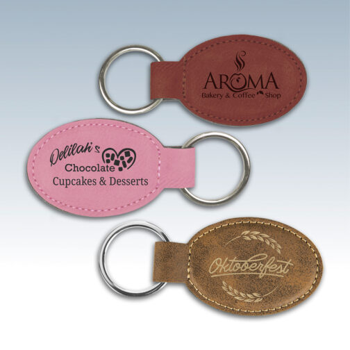 Leatherette Oval Keychains - Image 3