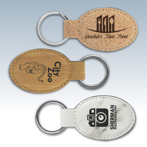 Leatherette Oval Keychains - Image 5