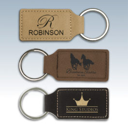 Leatherette Rectangle Keychains