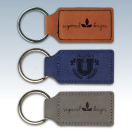 Leatherette Rectangle Keychains