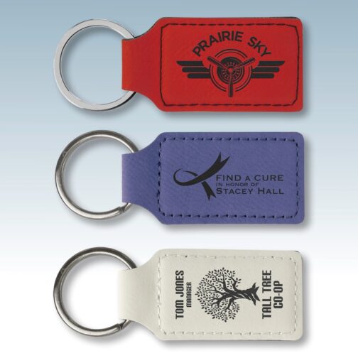 Leatherette Rectangle Keychains - Image 6