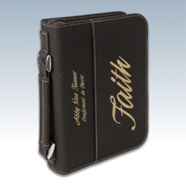 Leatherette Small Book or Bible Cover with Zipper