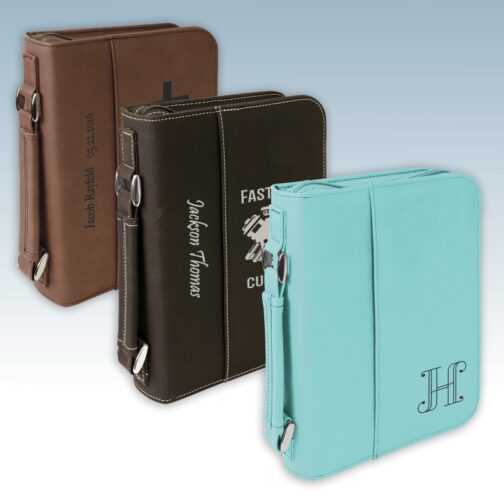 Leatherette Small Book or Bible Cover with Zipper - Image 3